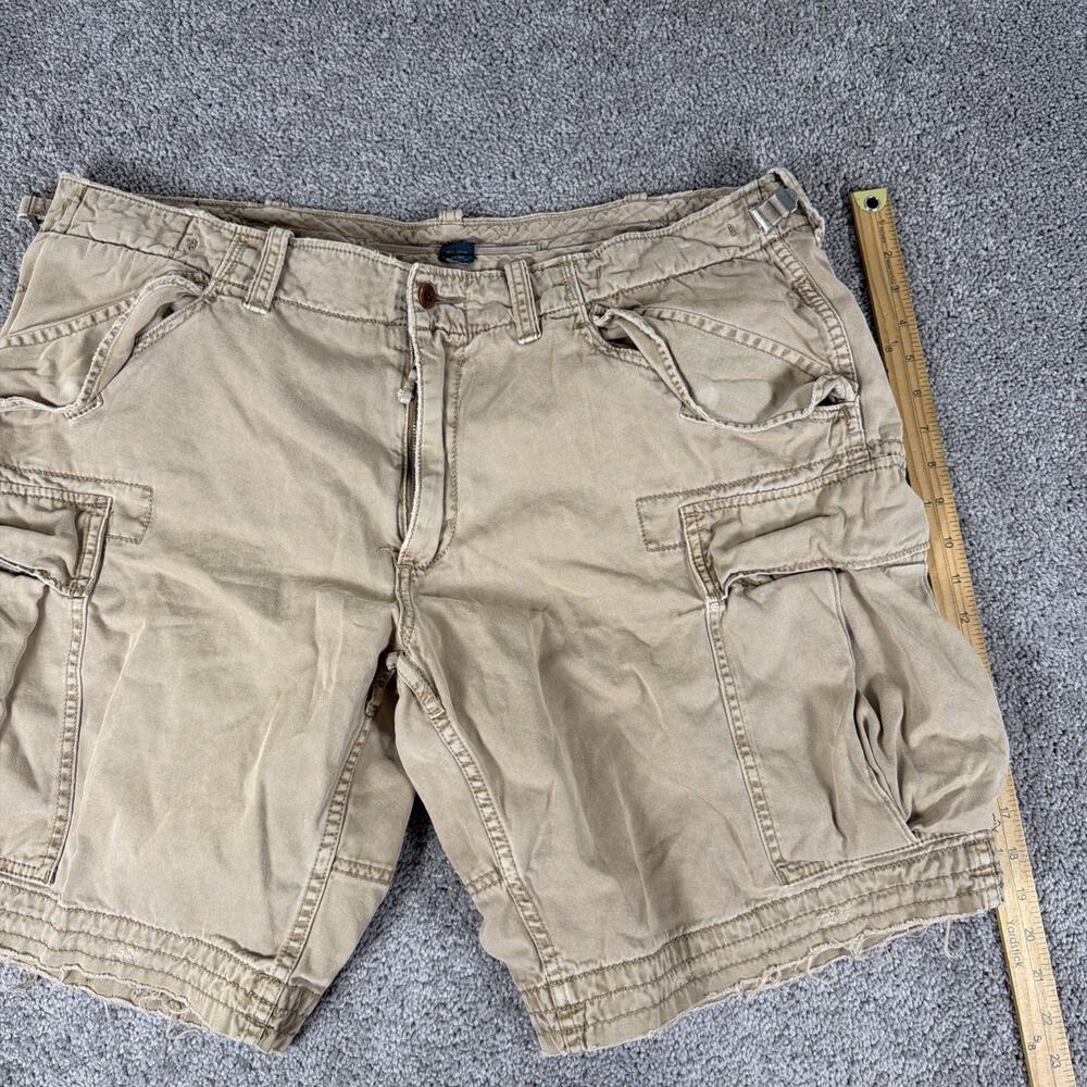 Vtg Polo Ralph Lauren Cargo Shorts Mens 40 Khaki 90s Paratrooper Grunge 9" Baggy - Picture 11 of 12
